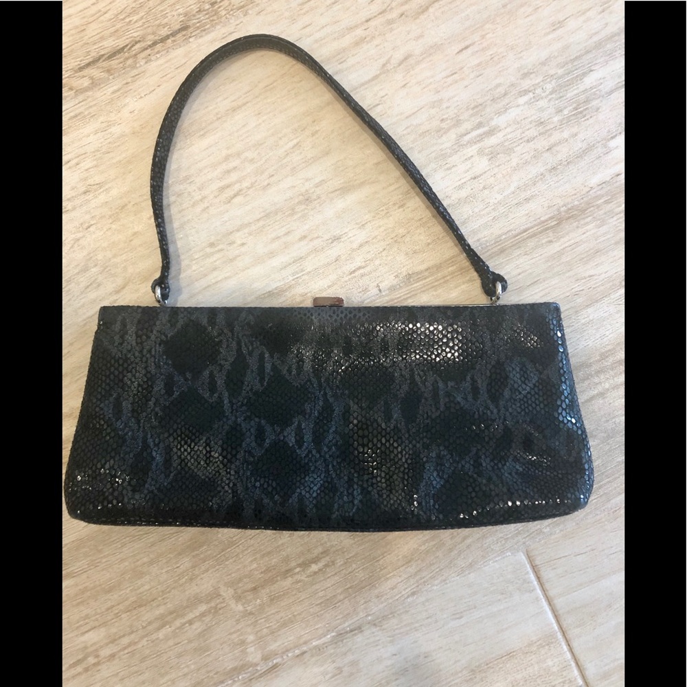 Bebe Black Python Print Bag - image 1